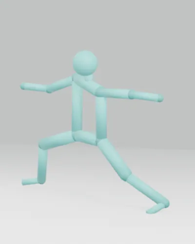 Warrior II at reference proportions